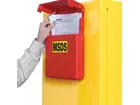 Justrite S23303 document storage box medium flip-top opening red