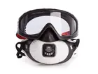 JSP Filterspec PRO dust mask and FFP3 safety glasses with exhalation valve
