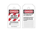 Étiquette d'avertissement à rayures rouges RipTag Danger Ne pas utiliser 76,20 x 146,05 mm