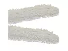 Housse de balai à franges en coton avec boutons-pression 100 cm