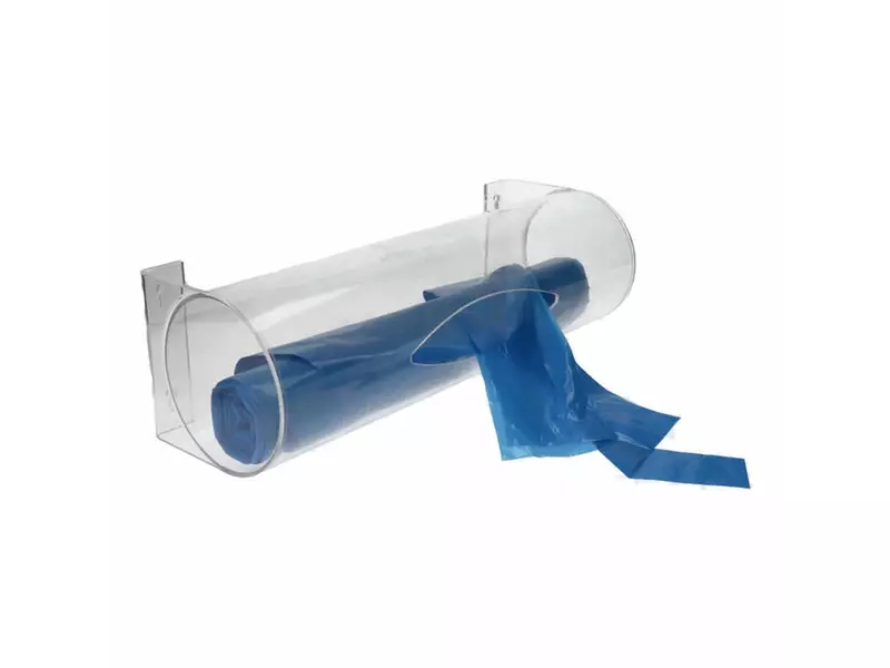 Acrylic dispenser for aprons on a roll