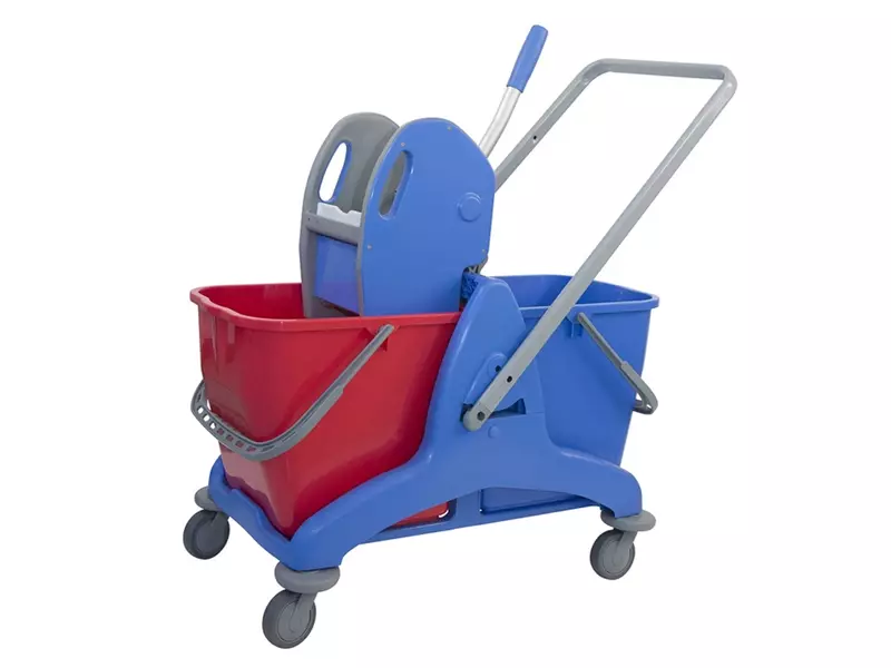 Rolemmer dubbel kunststof met strengenmop-pers 2x25 l
