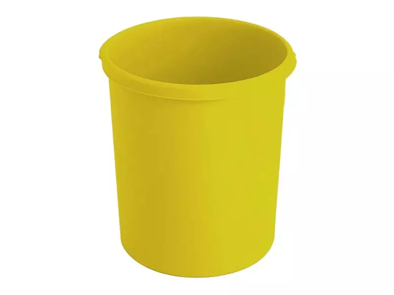 Corbeille à papier ronde en plastique jaune Ø375 x 410 mm 30 litres