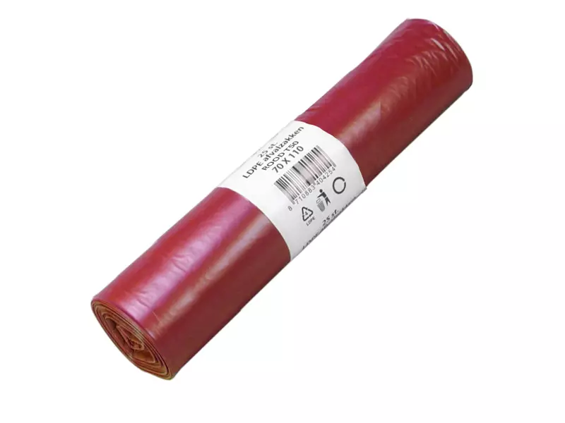 Sacs poubelle rouges en PEBD recyclé T50 70x110 cm