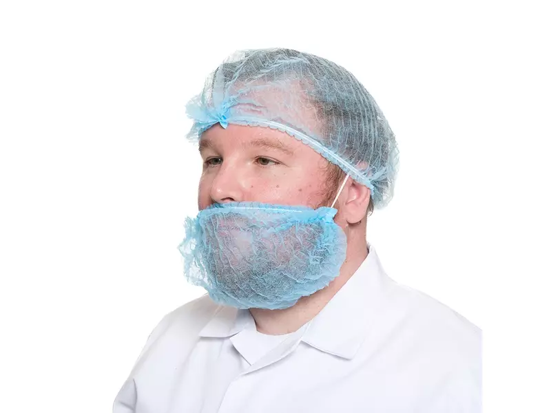 Masque à barbe jetable Hycare en polypropylène non tissé bleu