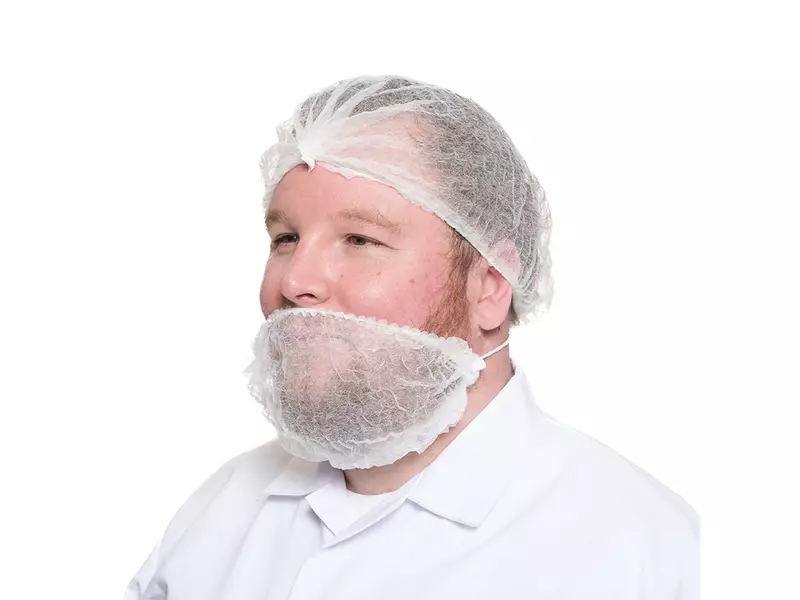 Masque à barbe jetable Hycare en polypropylène non tissé blanc