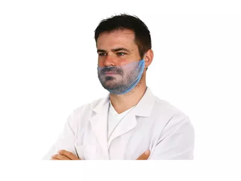 Masque à barbe Detectamet à micro-maille fine, détectable bleu