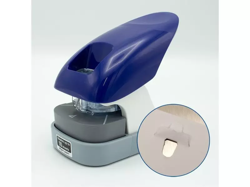 Nietloze nietmachine 10 vellen blauw