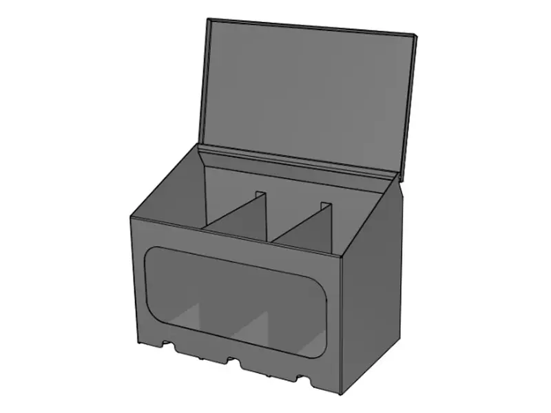 Stainless steel dispenser with viewing window for 3x Nova 38 gloves