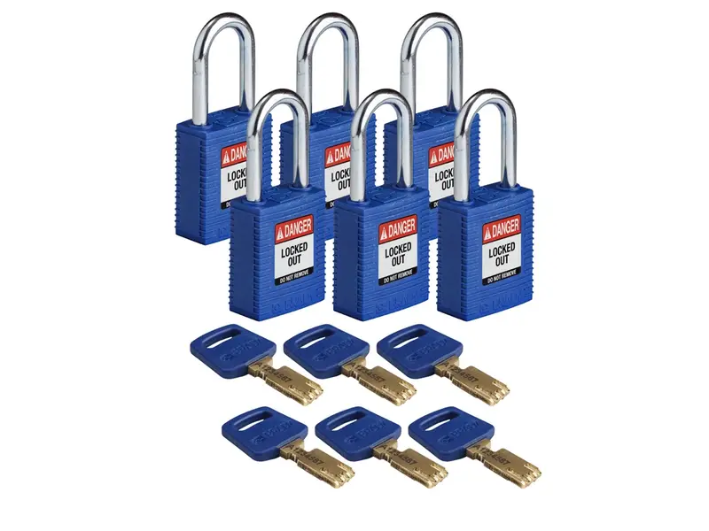 Brady 150316 SafeKey Nylon veiligheidssloten Danger Locked Out blauw
