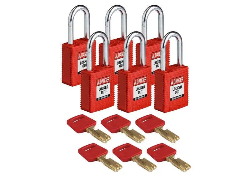 Brady 150270 SafeKey Nylon veiligheidssloten Danger Locked Out rood