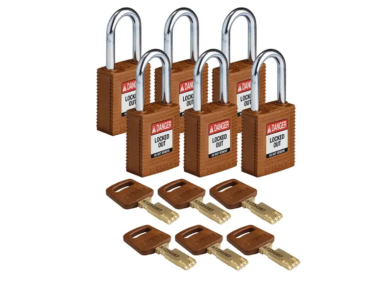 Brady 150269 SafeKey Nylon safety locks Danger Locked Out brown