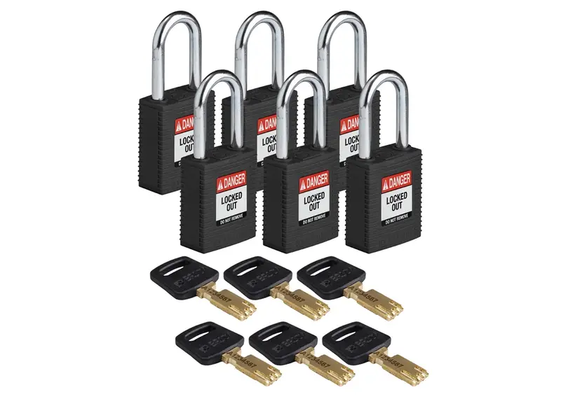 Brady 150224 SafeKey Nylon safety locks Danger Locked Out black