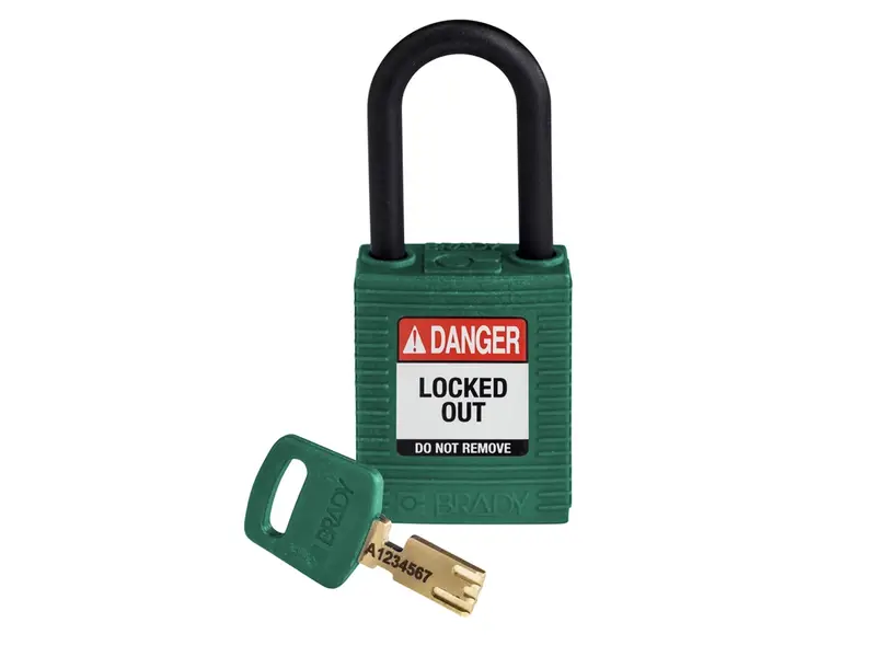 Brady 150273 SafeKey Nylon safety lock Danger Locked Out green
