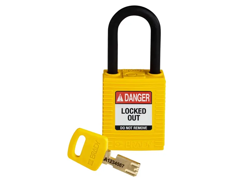 Cadenas de sécurité en nylon Brady SafeKey 150232 - Danger - Verrouillé - Jaune