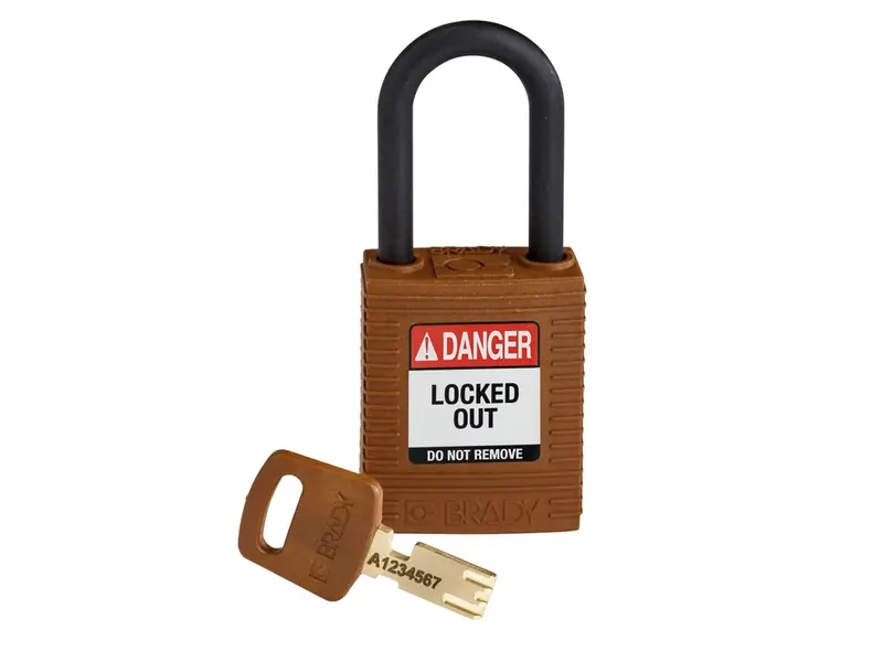 Cadenas de sécurité Brady SafeKey en nylon marron, 6 pièces, référence 150318