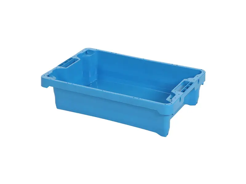 Stackable nestable fish box 600x400x155 mm 20 liters light blue