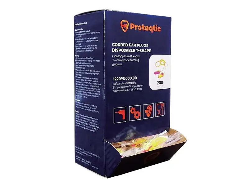 Proteqtio PT30 oorpluggen PU-traagschuim met koord roze-geel
