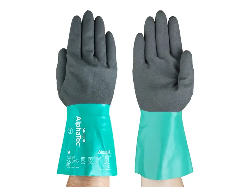 Ansell AlphaTec 58-530B nitrile/acrylic chemical-resistant glove size 9