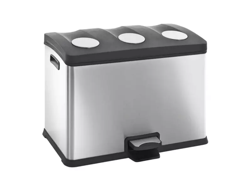 Poubelle à pédale en acier inoxydable EKO Rejoice 12+12+12 litres