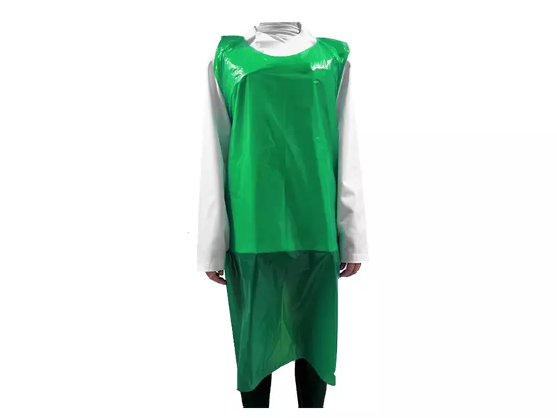 Hycare disposable schort 20 mu polyethyleen 80x125 cm op rol groen