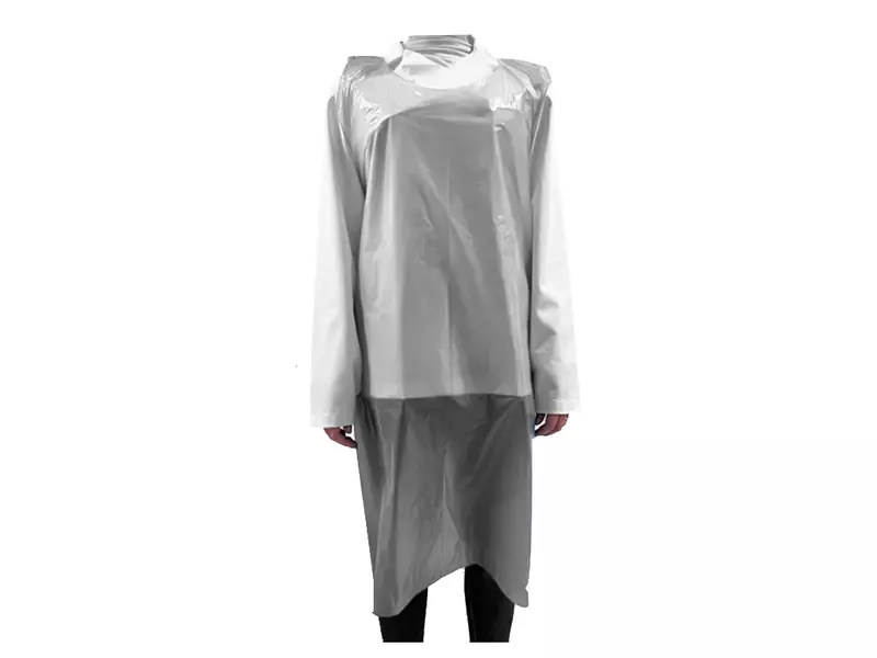 Hycare disposable schort 20 mu polyethyleen 80x125 cm op rol wit