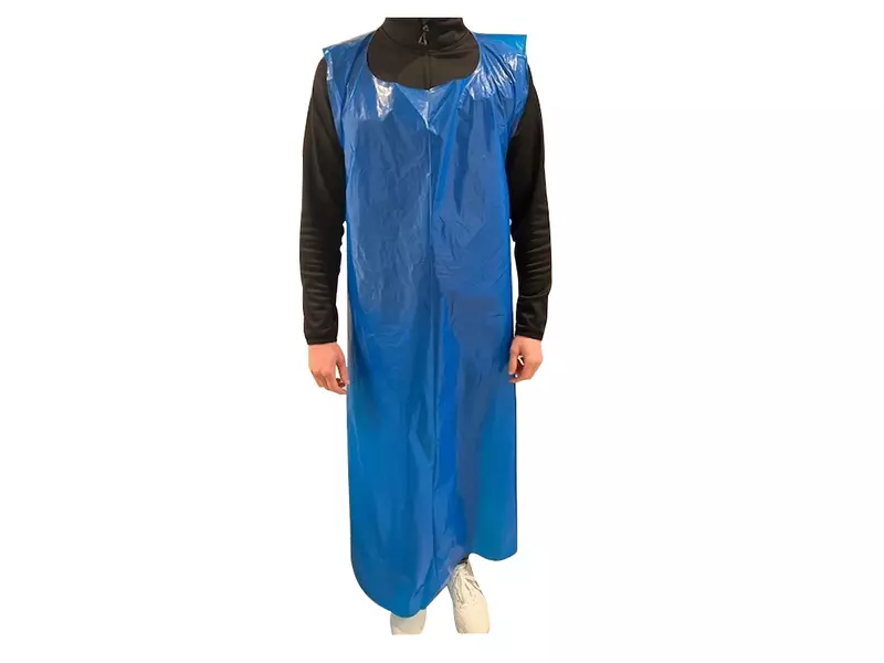 Hycare disposable apron 50 µm polyethylene 90x160 cm on roll blue
