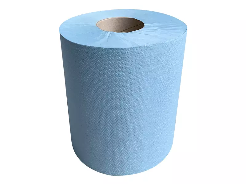 Papier de nettoyage midi 1 pli à alimentation centrale 300 mètres bleu