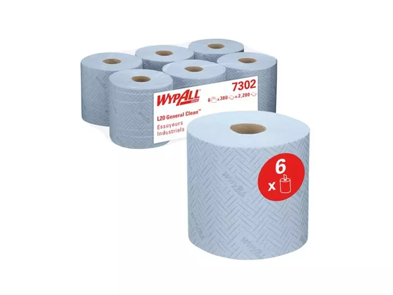 Kimberly-Clark Wypall L20 7302 polishing roll midi 2-ply 38x18.3 cm blue