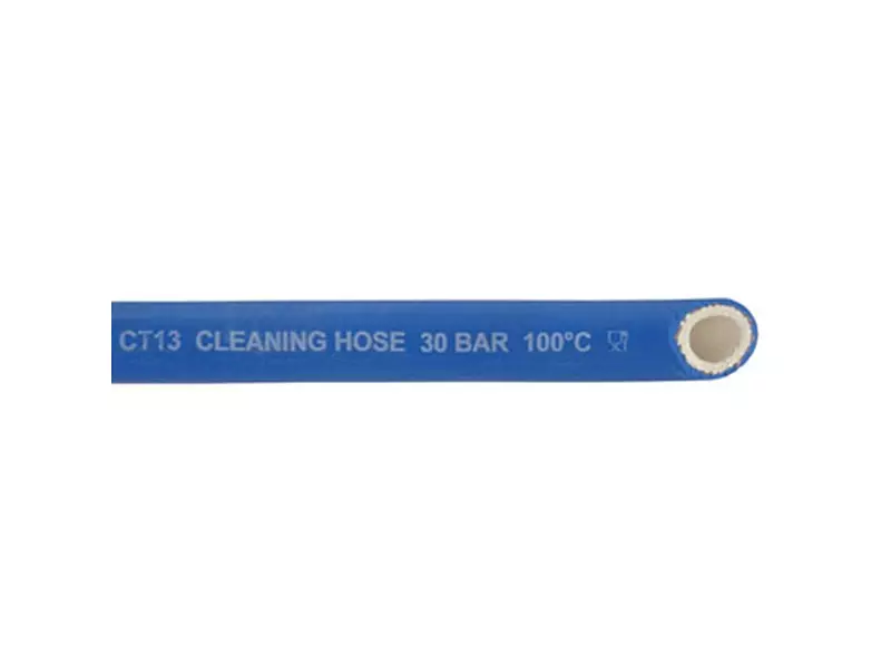 Tuyau de nettoyage alimentaire NVC 1/2 BUD pivotant - 1/2 BID conique avec 1 protection de tuyau bleue 20 mètres