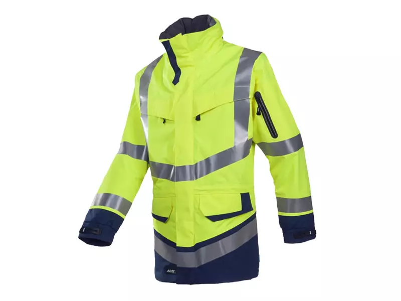 Sioen Windsor 708ZA2LH2 raincoat fluorescent yellow/navy blue size L