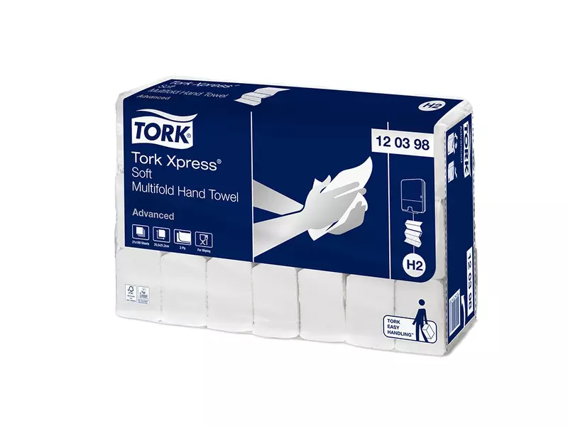 Papier essuie-tout Tork Xpress Multifold 2 plis H2 Advanced blanc