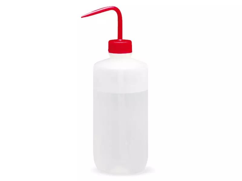 Flacon pulvérisateur transparent en PEBD avec tube plongeur coloré en PP, 500 ml, rouge
