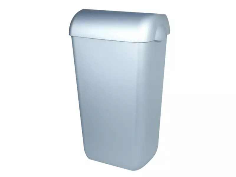 Poubelle ouverte en plastique PlastiQline PQA43M, 43 litres, aspect inox