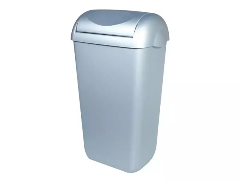 PlastiQline PQSA23M afvalbak met swing deksel kunststof 23 liter RVS look