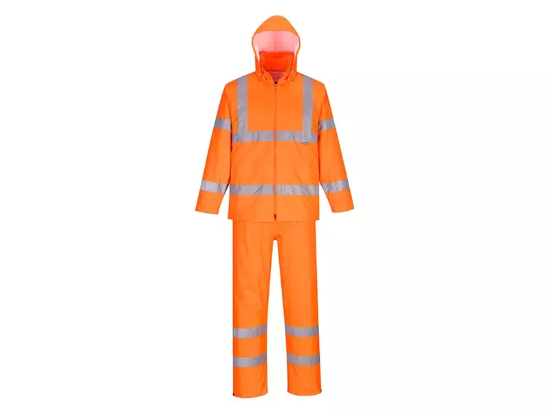 Combinaison de pluie haute visibilité Portwest H448 orange fluorescent, taille S