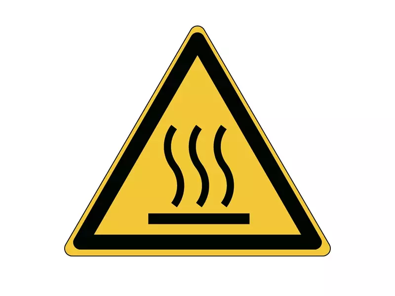 Brady Hot Surface Warning Sign W017 Aluminium 100x87 mm