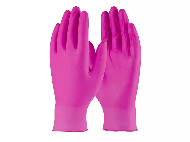 Disposable handschoen nitril ongepoederd 240 mm roze maat S