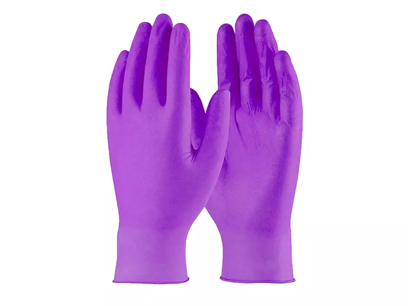 Disposable handschoen nitril ongepoederd 240 mm paars maat S