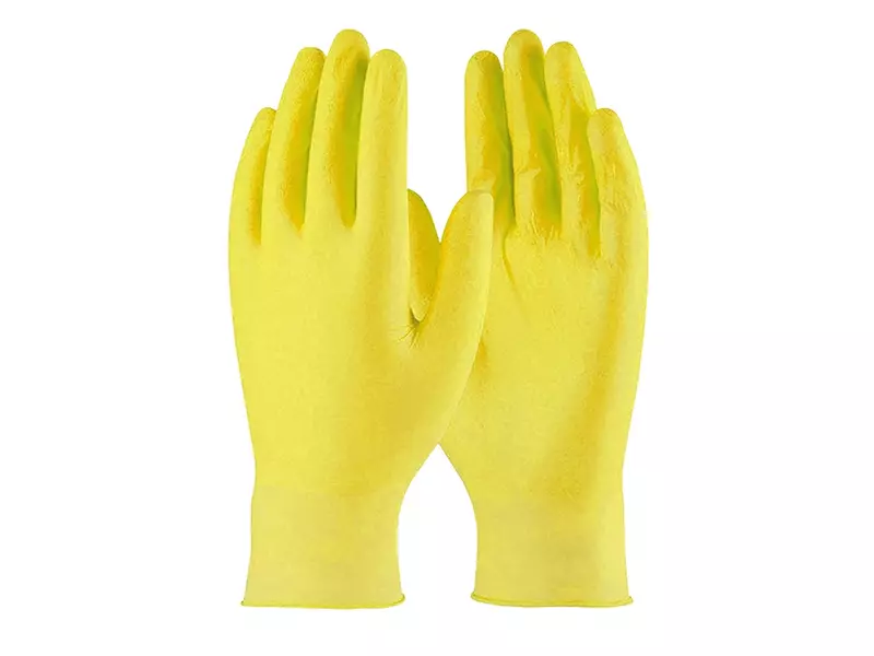Disposable handschoen nitril ongepoederd 240 mm geel maat S