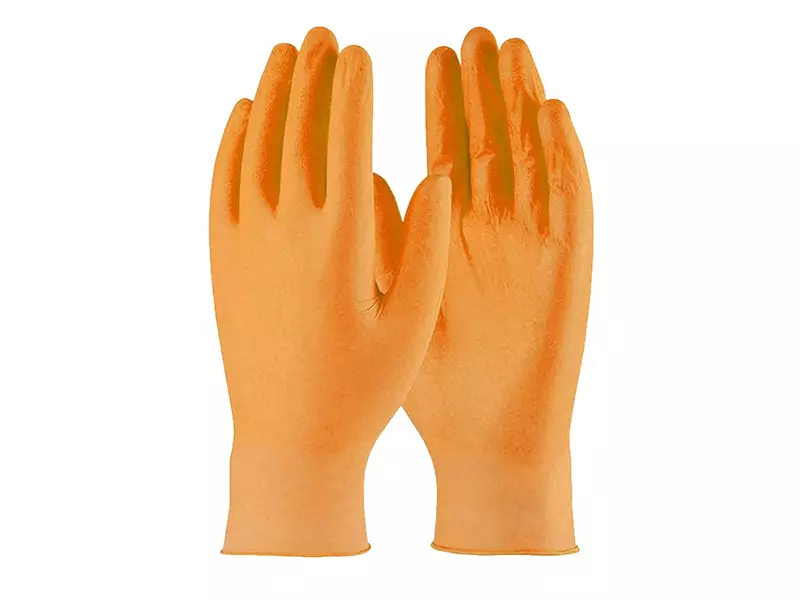 Disposable handschoen nitril ongepoederd 240 mm oranje