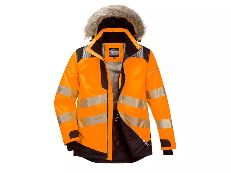 Parka haute visibilité Portwest PW369 noire/orange fluo taille M