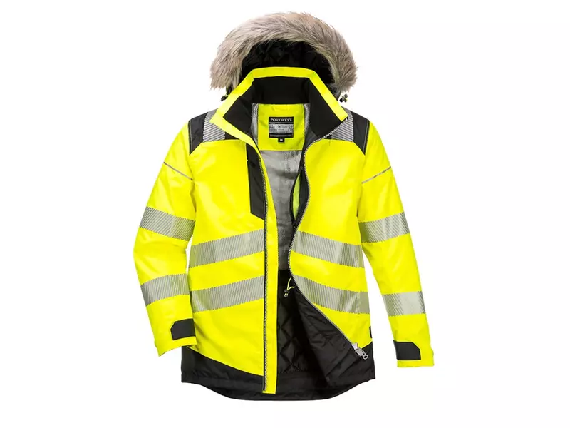 Parka haute visibilité Portwest PW369 noire/jaune fluo taille XL