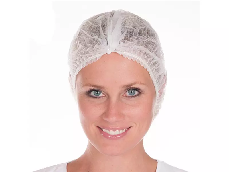 Disposable hairnets detectable spiral non-woven polypropylene 60 cm white