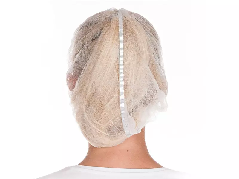 Disposable hairnets detectable spiral non-woven polypropylene 60 cm white