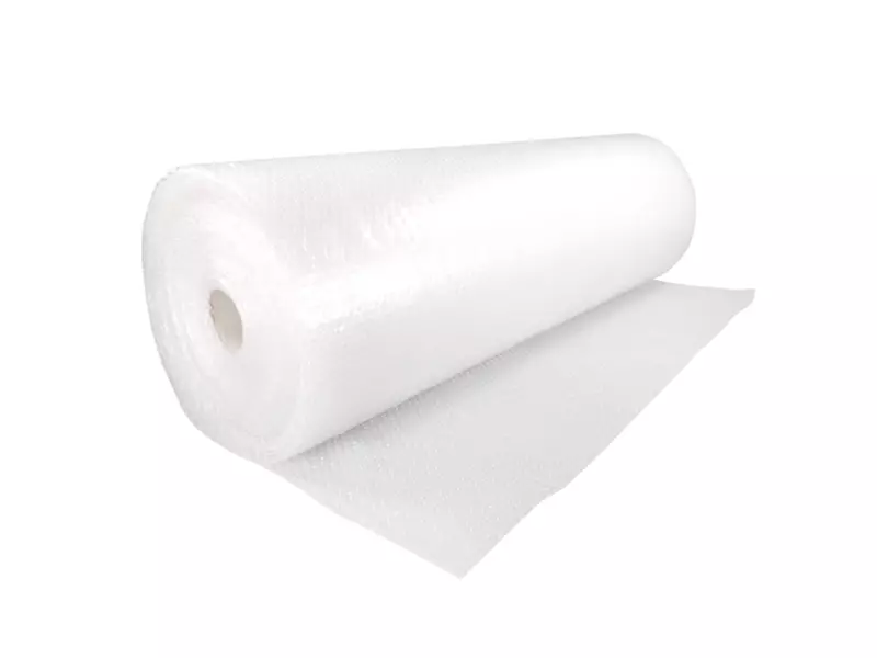 Luchtkussenfolie 10 mm nop 100 cm x 100 m 80 mu transparant