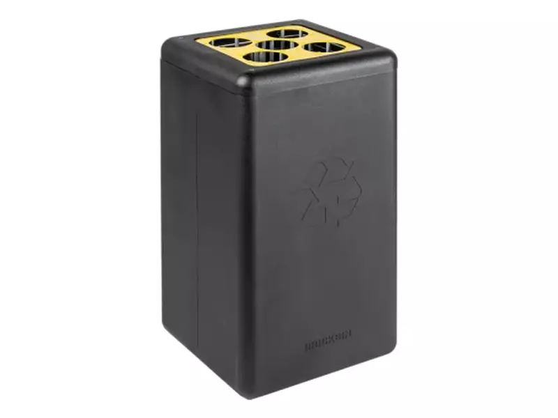 BrickBin cup bin with 5 holes black/yellow