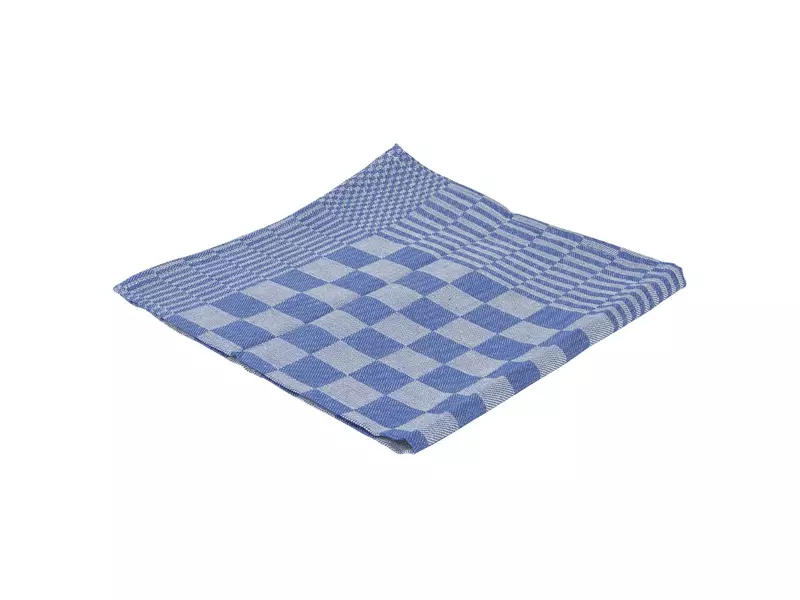 Luxury checked tea towel 65x65 cm blue