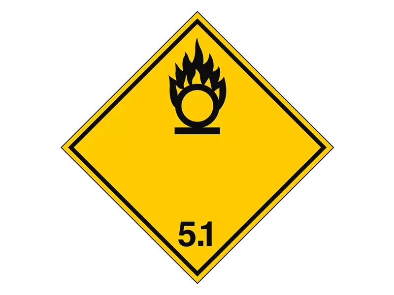Pictogramme de transport Brady, substance oxydante ADR 5.1 297 x 297 mm