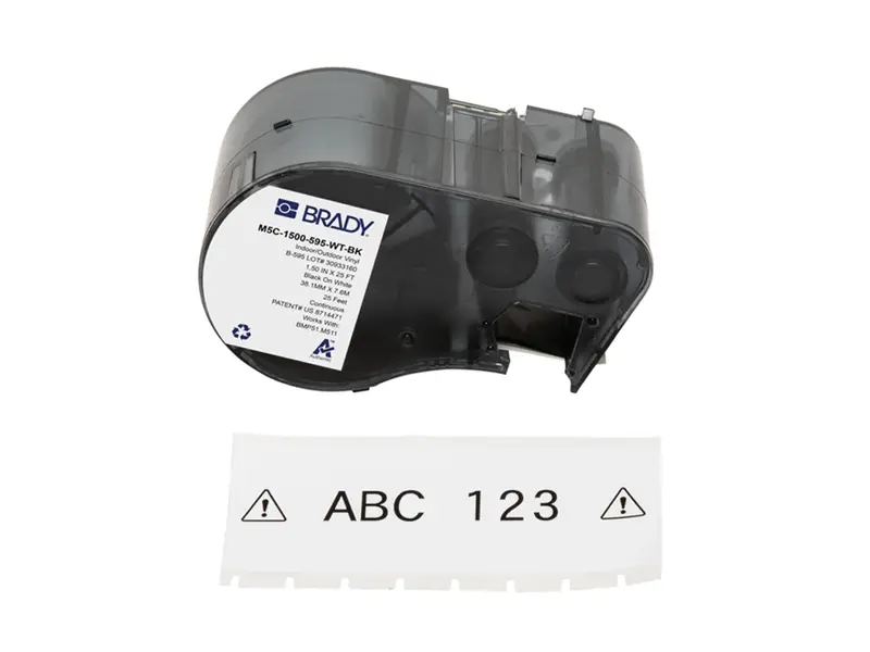 Brady M5C-1500-595-WT-BK label 38,10 mm zwart op wit